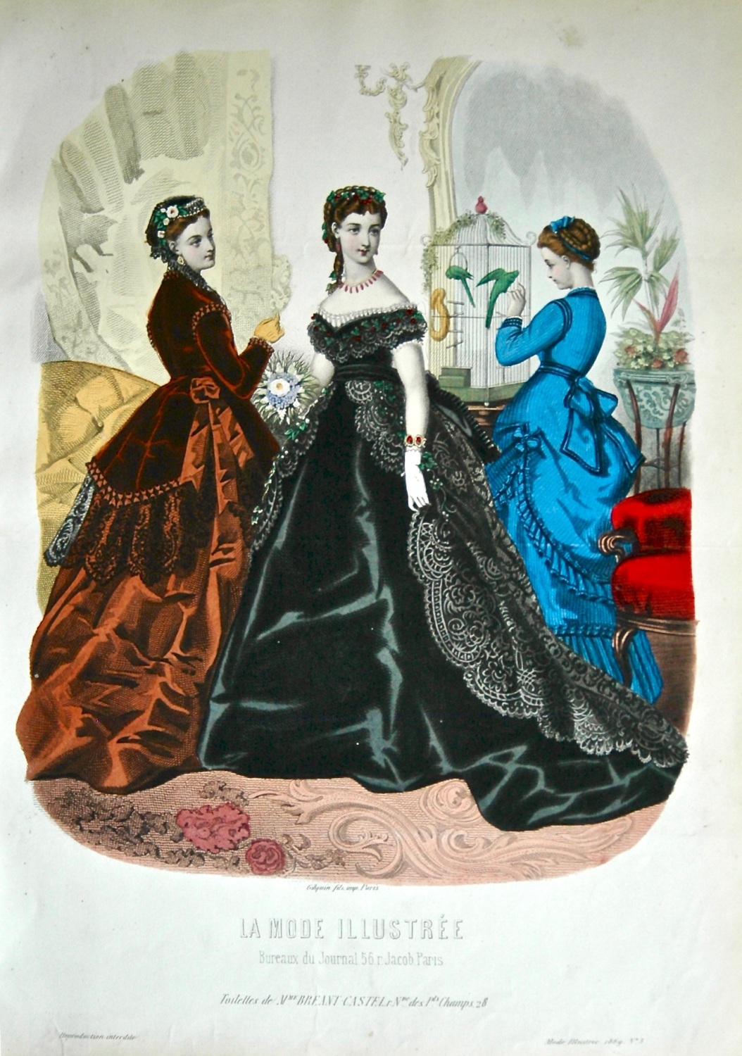 La Mode Illustree. 1869. Number 3. (Coloured Lithograph)