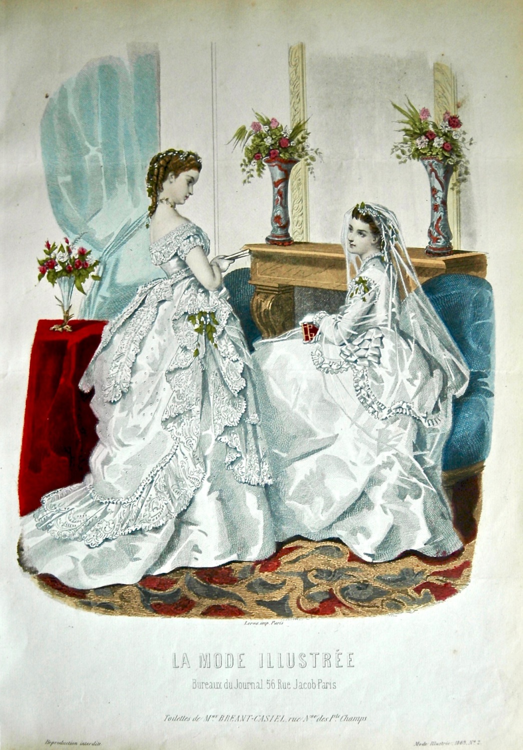 La Mode Illustree. 1869. Number 2. (Coloured Lithograph)