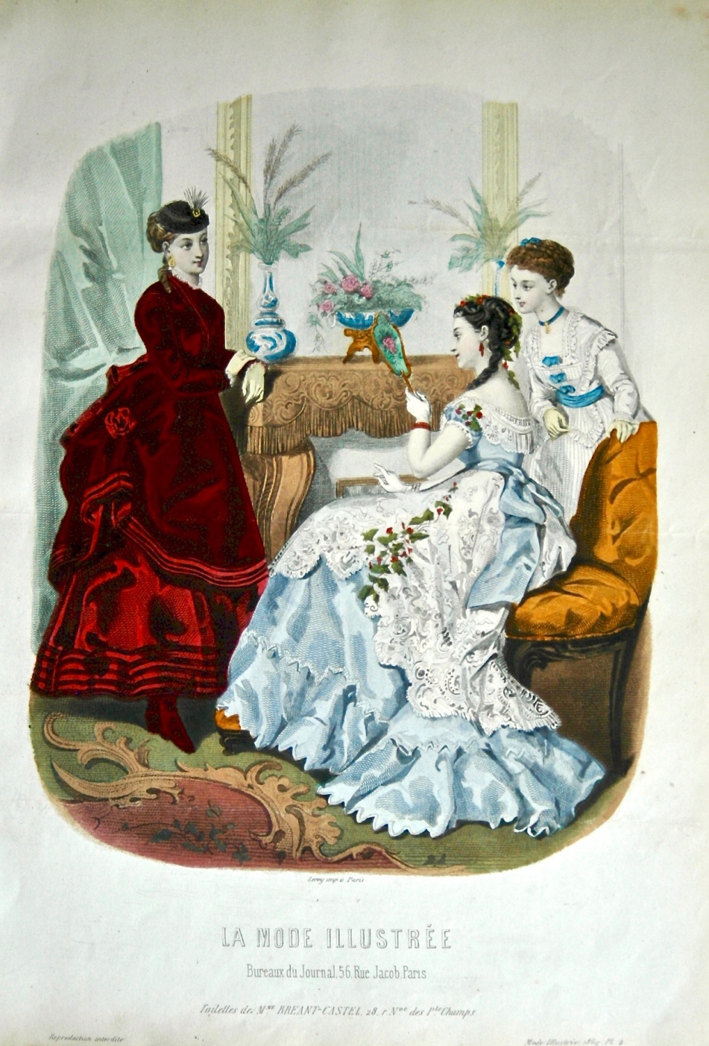 La Mode Illustree. 1869. Number 4. (Coloured Lithograph)