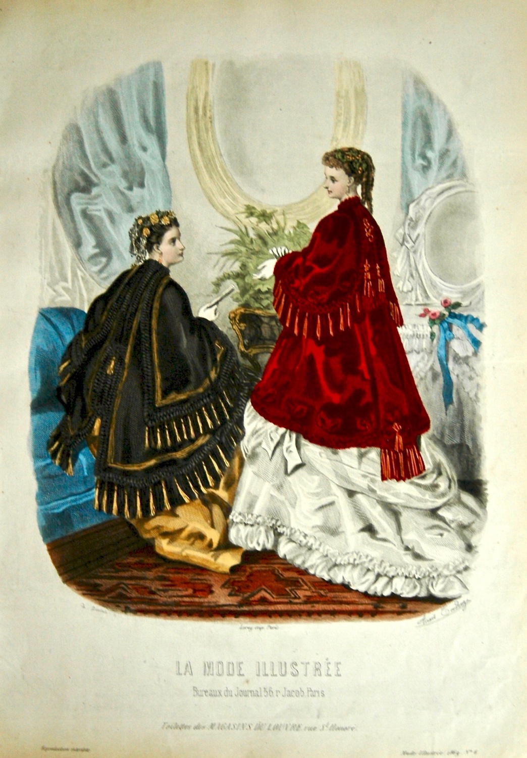 La Mode Illustree. 1869. Number 6. (Coloured Lithograph)