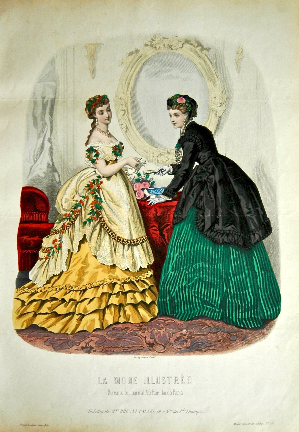 La Mode Illustree. 1869. Number 10. (Coloured Lithograph)