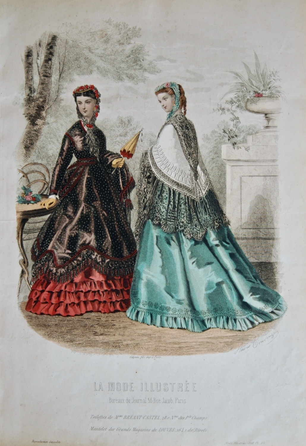 La Mode Illustree. 1869. Number 25. (Coloured Lithograph)