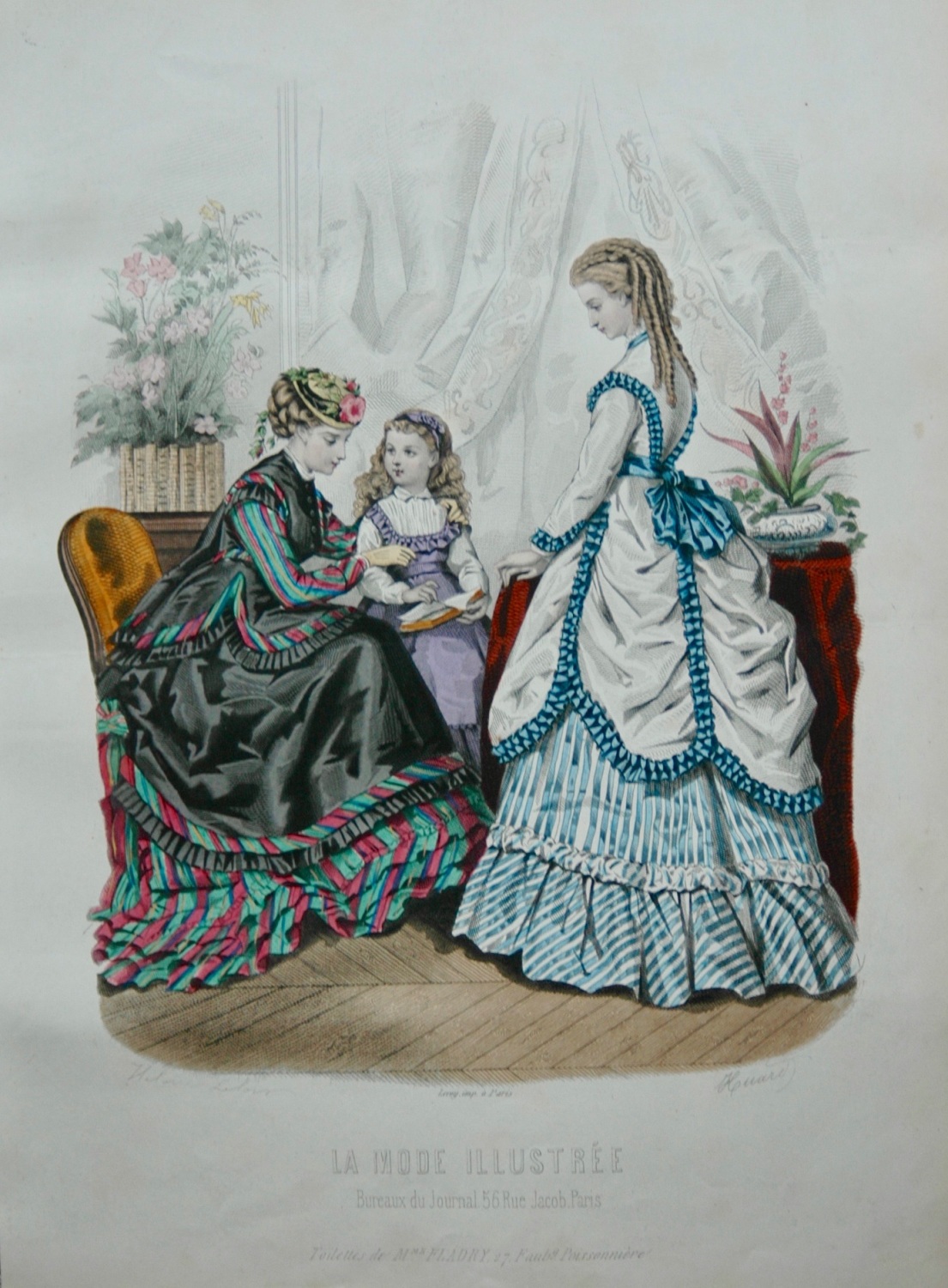 La Mode Illustree. 1869. Number 14. (Coloured Lithograph)