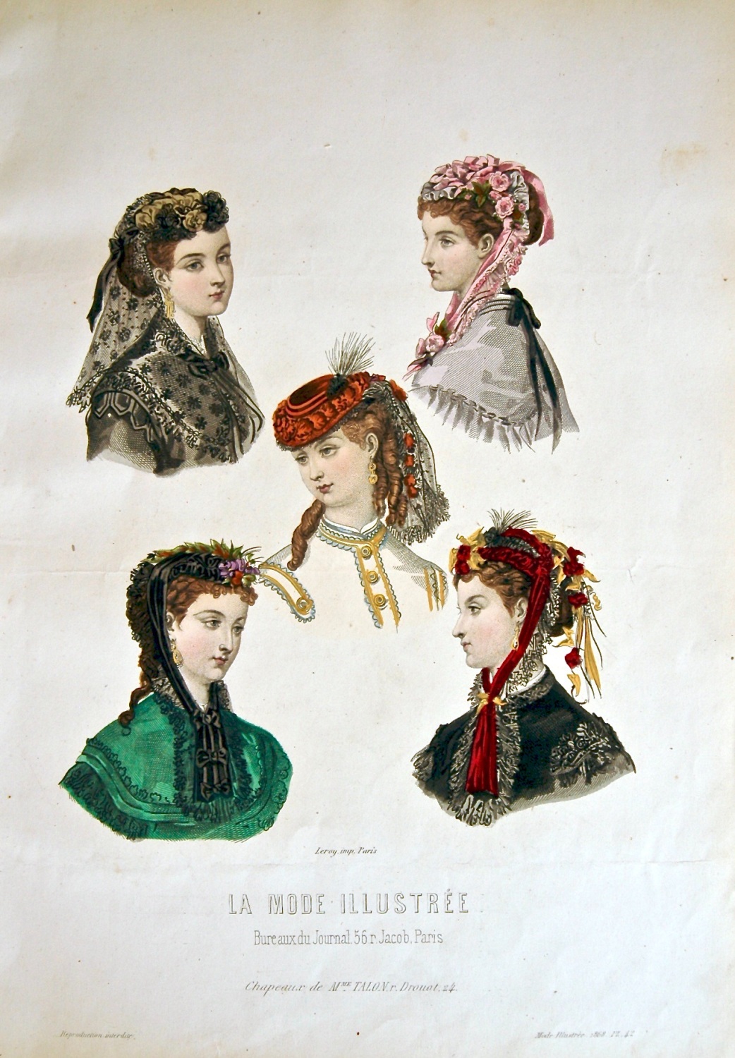 La Mode Illustree. 1868. Number 42. (Coloured Lithograph)