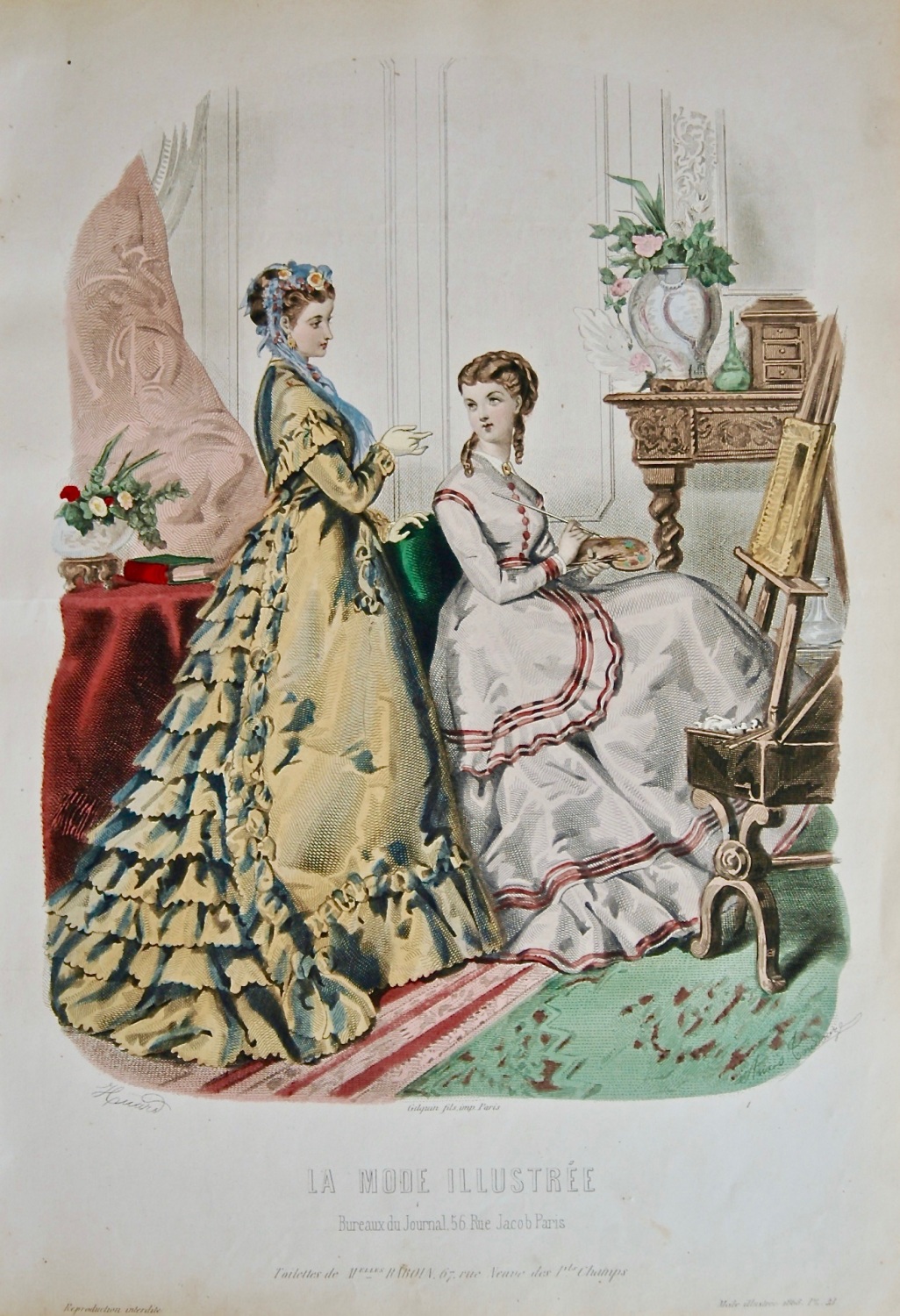 La Mode Illustree. 1868. Number 41. (Coloured Lithograph)