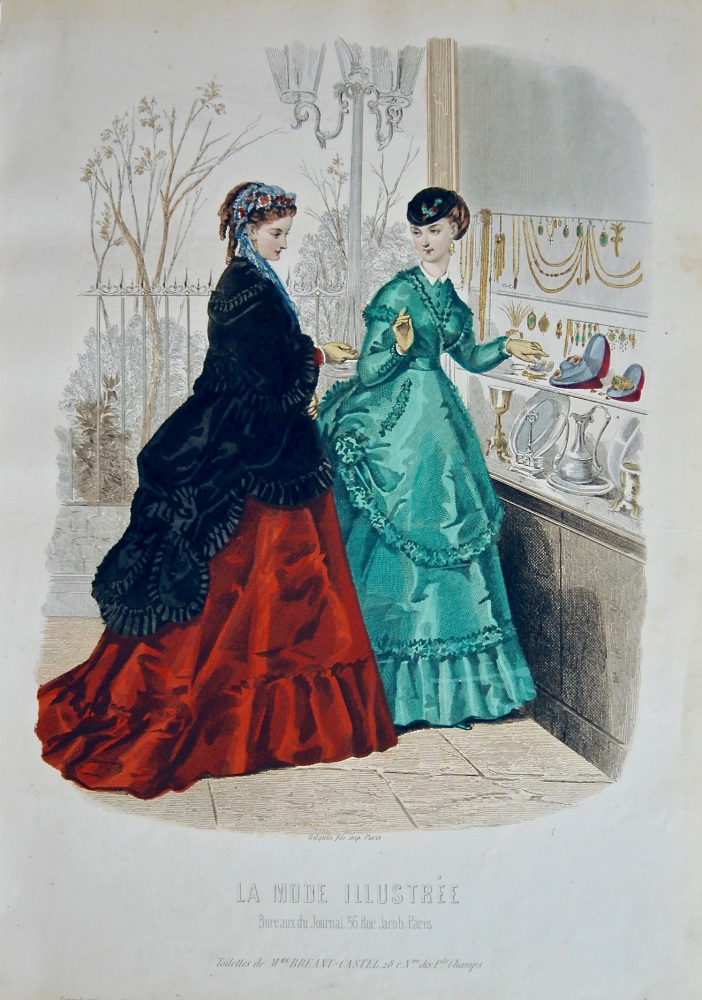 La Mode Illustree. 1868. Number 39. (Coloured Lithograph)