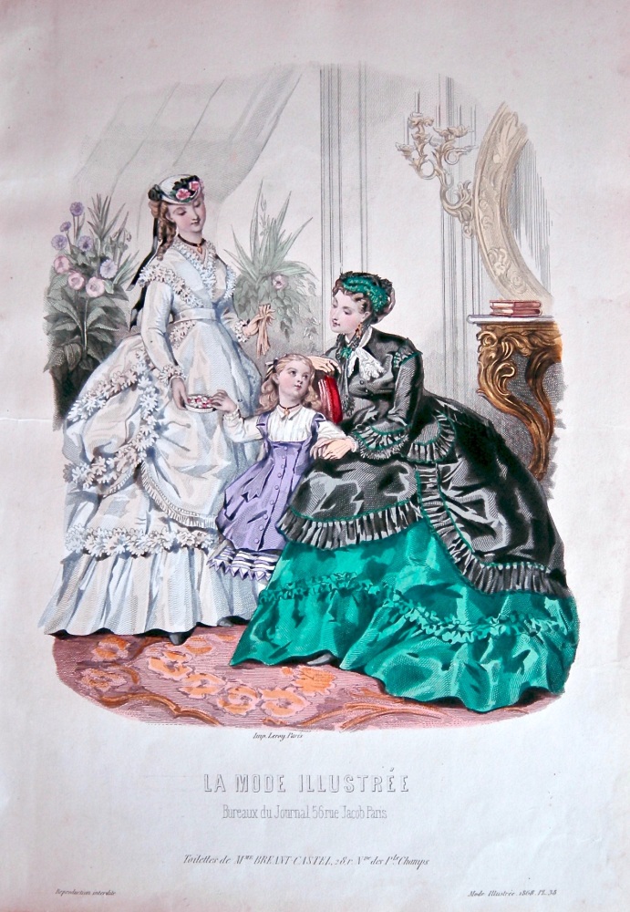 La Mode Illustree. 1868. Number 38. (Coloured Lithograph)