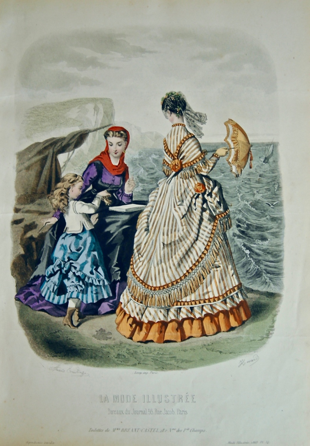 La Mode Illustree. 1868. Number 34. (Coloured Lithograph)