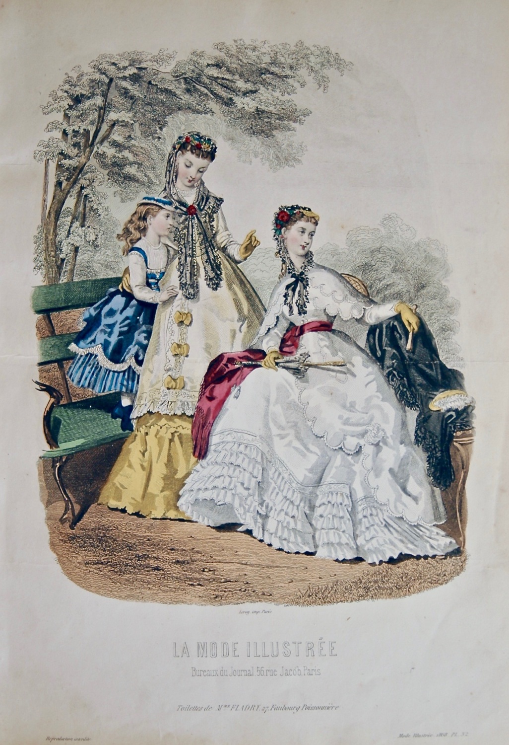 La Mode Illustree. 1868. Number 32. (Coloured Lithograph)