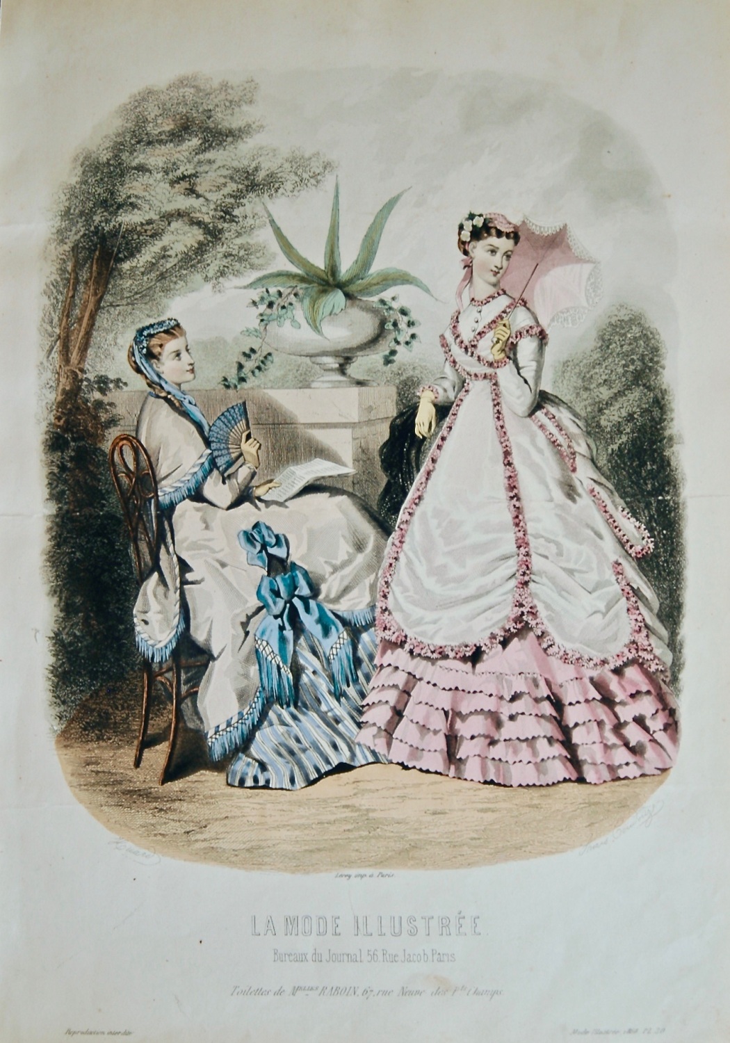 La Mode Illustree. 1868. Number 30. (Coloured Lithograph)