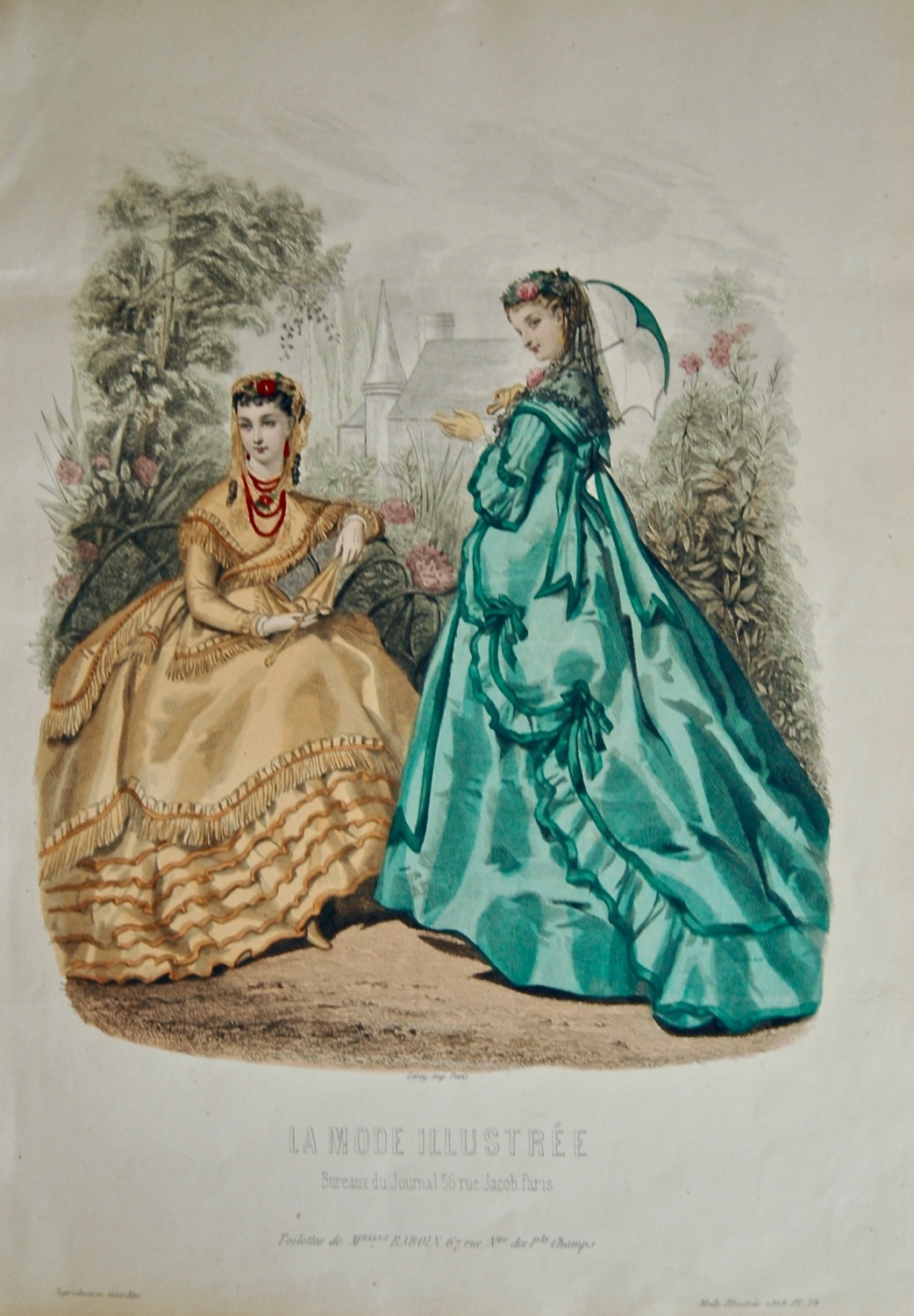 La Mode Illustree. 1868. Number 28. (Coloured Lithograph)