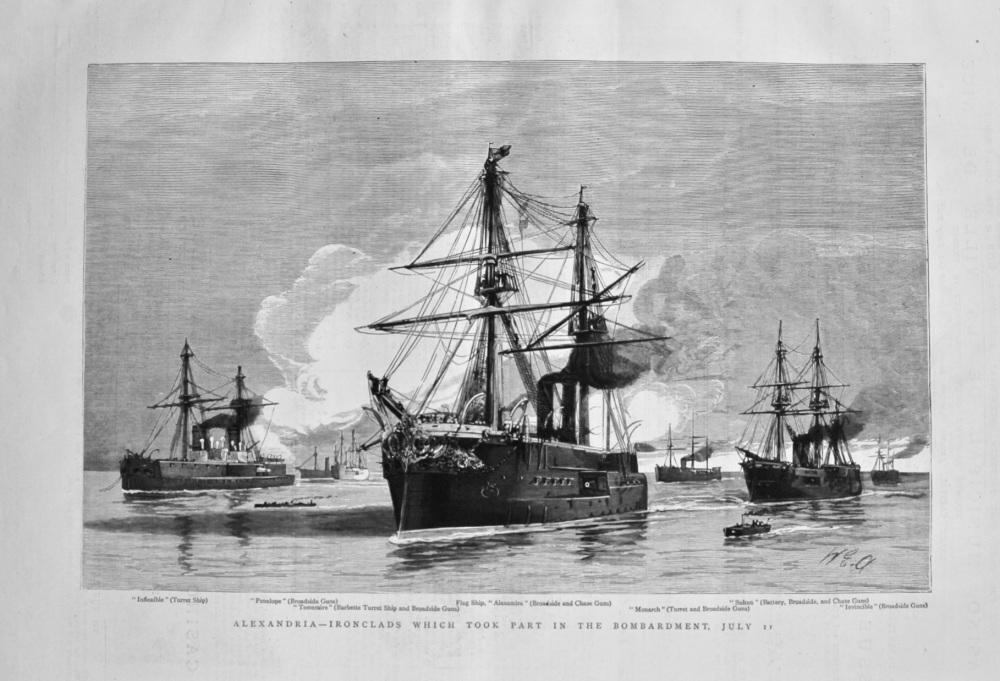 Alexandria - Ironclads Which Took Part in the Bombardment, July 11. 1882