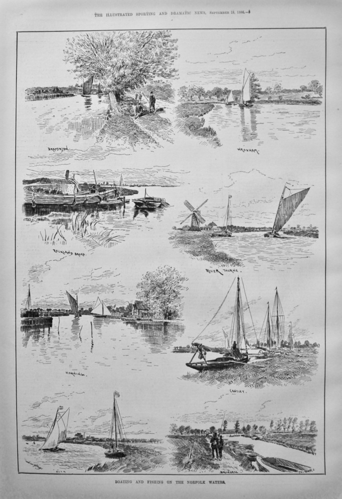 Boating and Fishing on the Norfolk Waters. 1886.