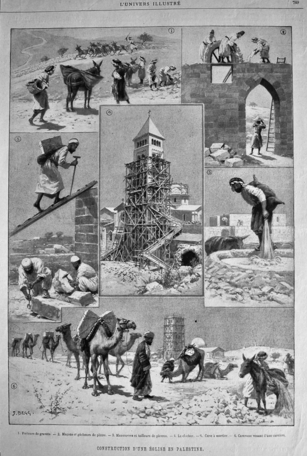 Construction D'Une Eglise En Palestine. 1894.