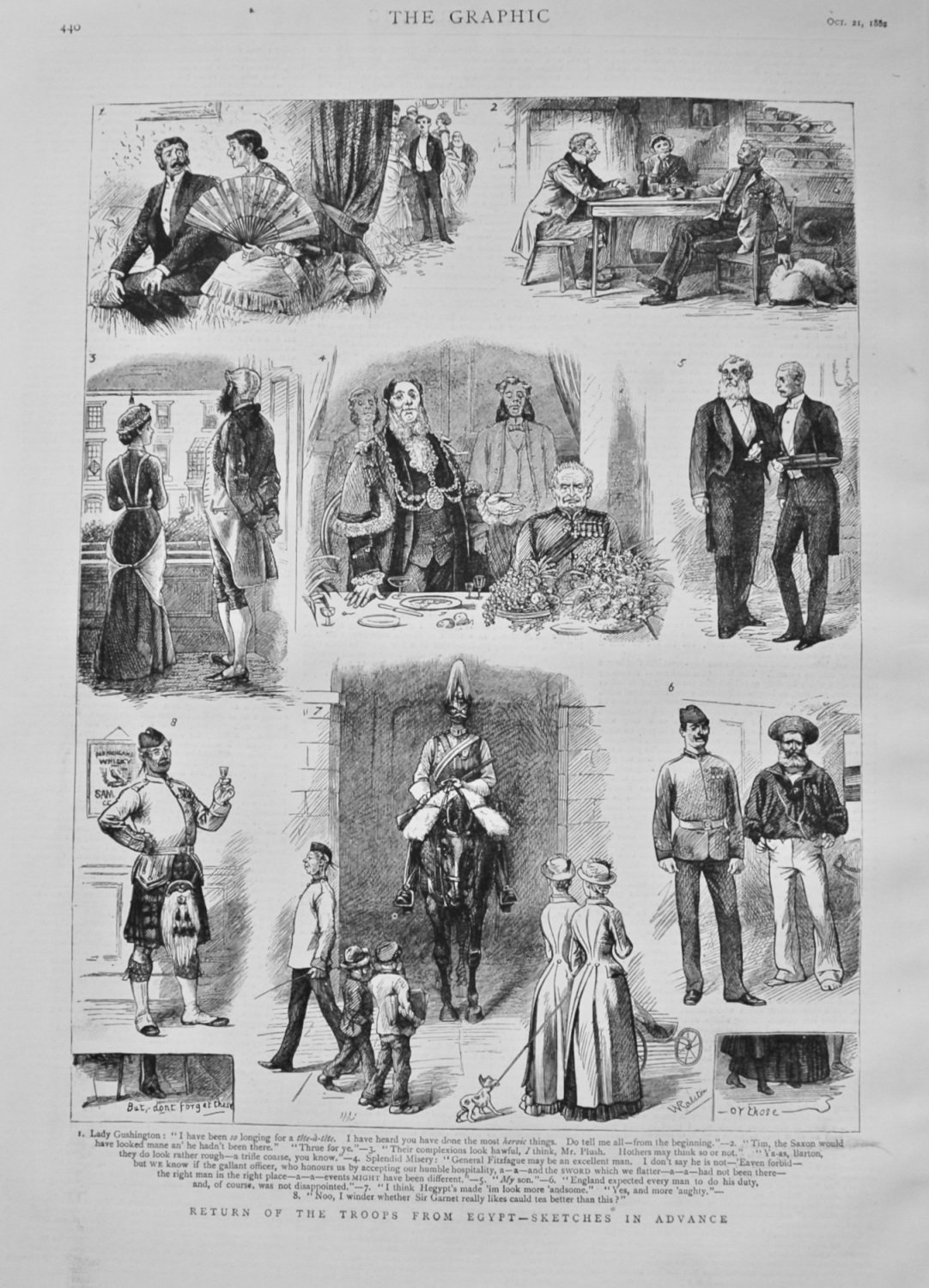 Return of the Troops from Egypt - Sketches in Advance. 1882.