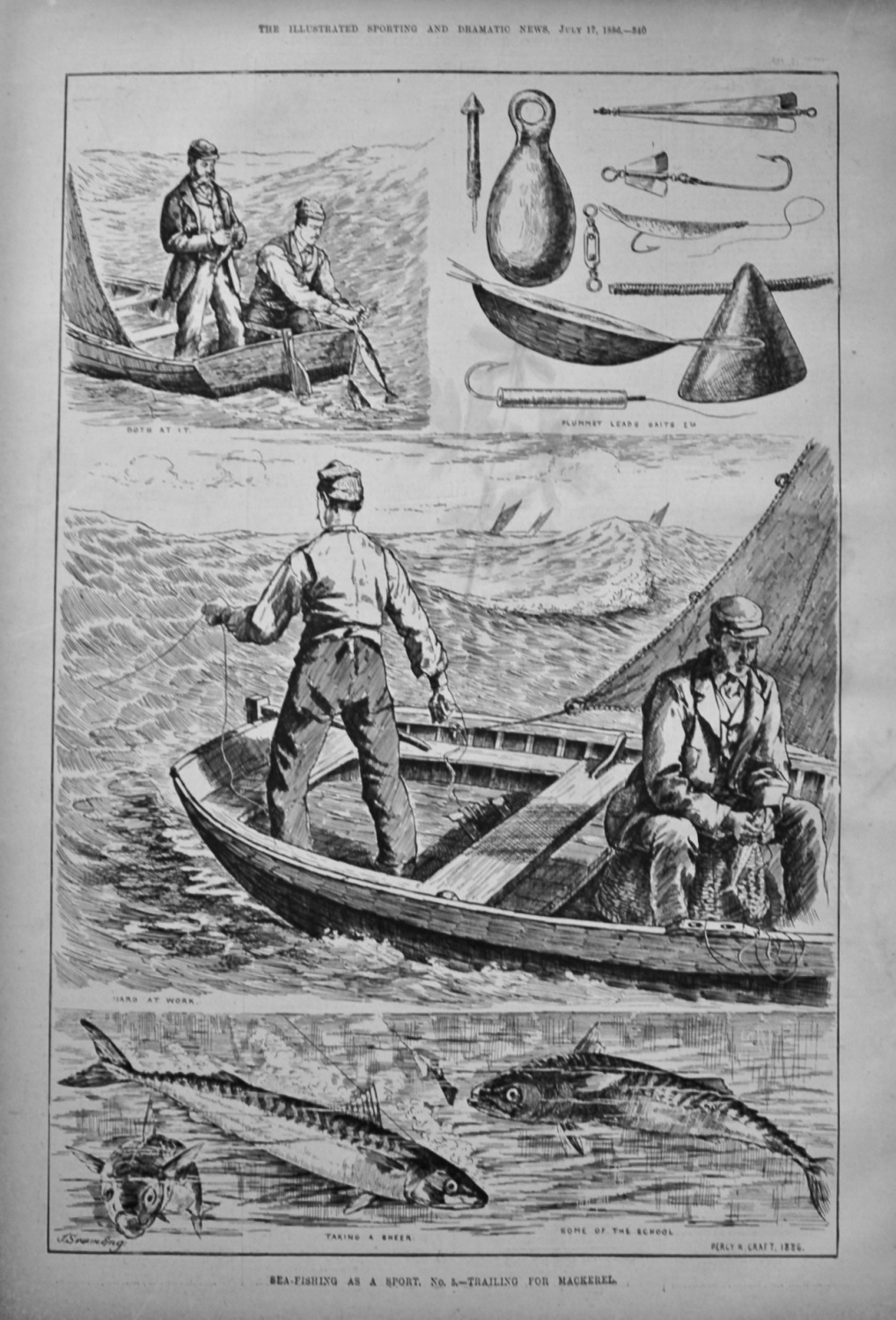Sea-Fishing as a Sport. No. 5.- Trailing for Mackerel. 1886
