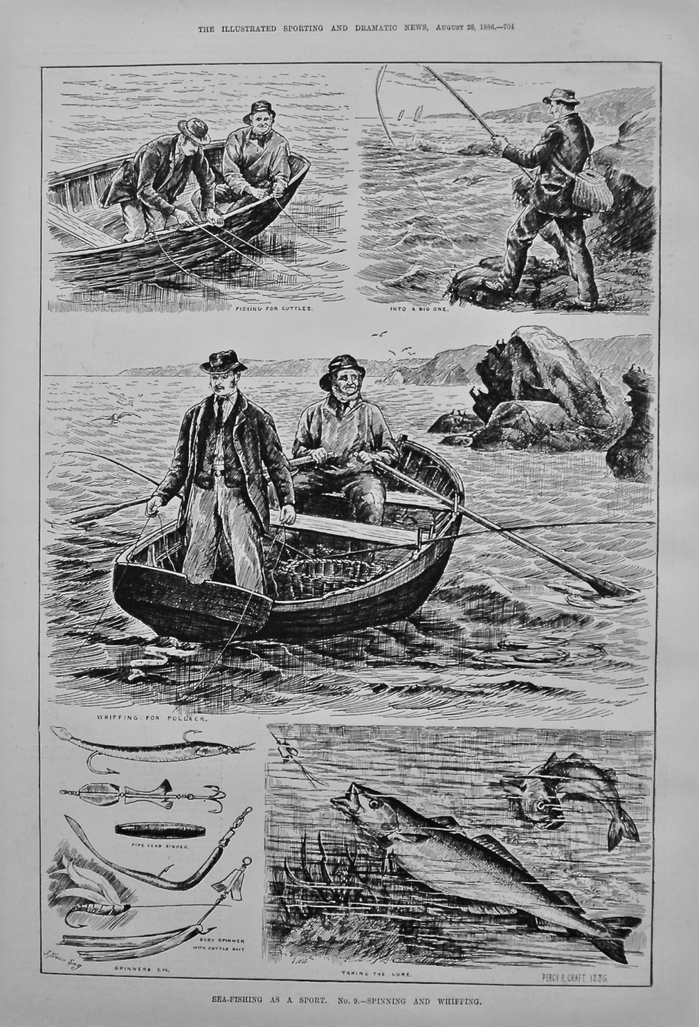 Sea-Fishing as a Sport. No. 9.- Spinning and Whiffing. 1886