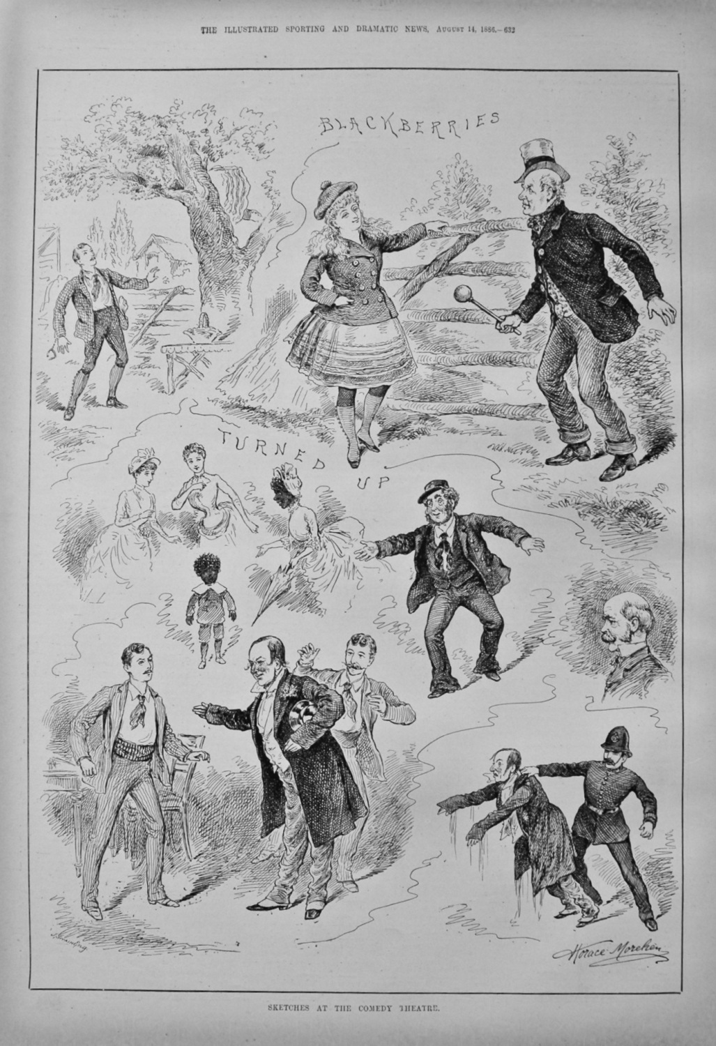 Sketches at the Comedy Theatre. 1886.
