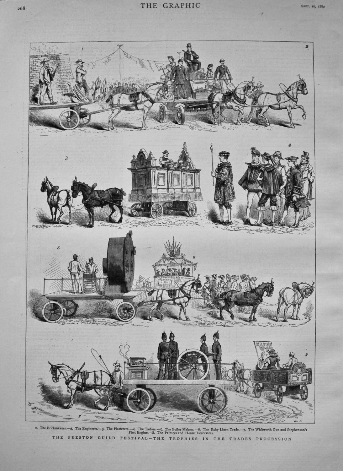 The Preston Guild Festival - The Trophies in the Trades Procession. 1882