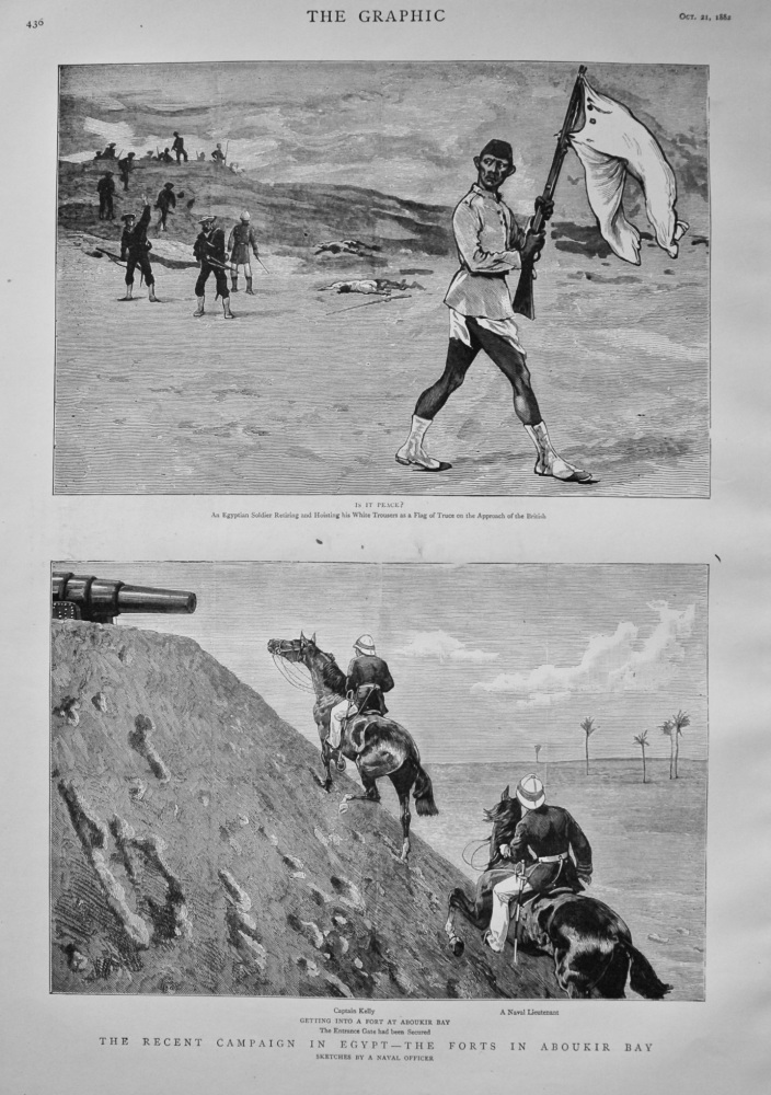 The Recent Campaign in Egypt - The Forts in Aboukir Bay. 1882