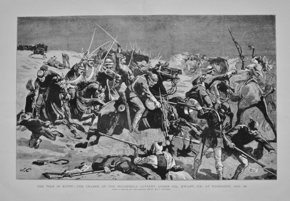 The War in Egypt - The Charge of the Household Cavalry under Col. Ewart, C.B., at Kassassin, Aug. 28.