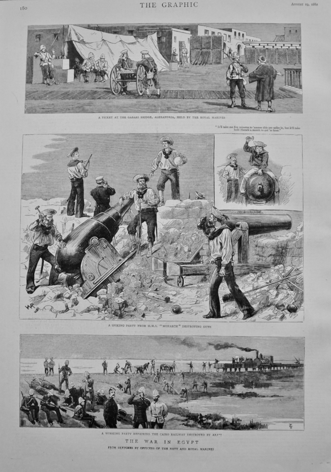 The War in Egypt. (From Sketches by Officers of the Navy and Royal Marines)