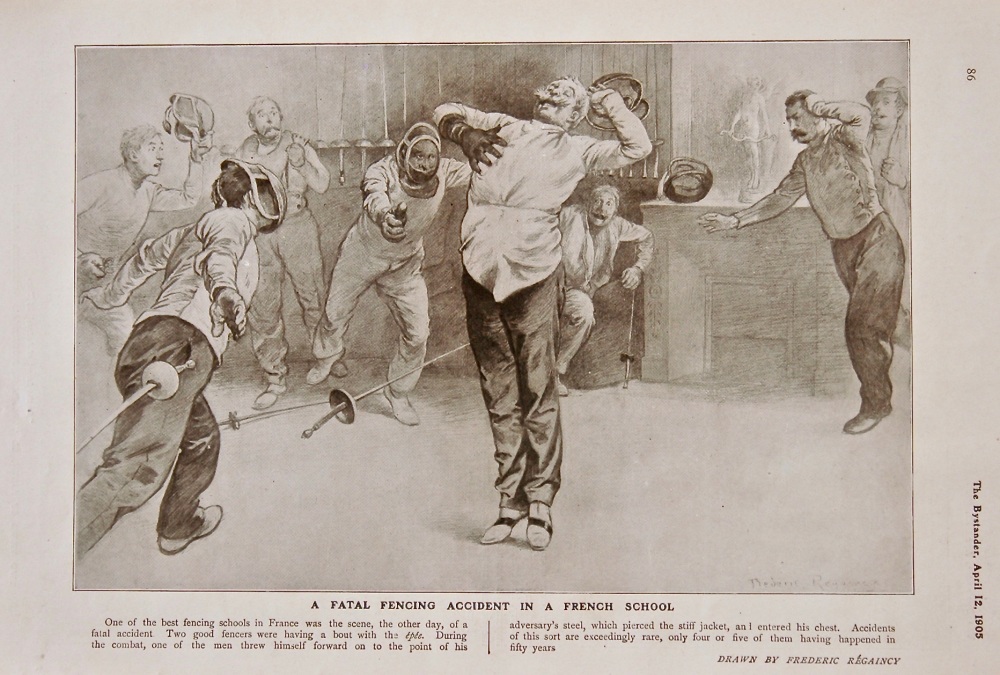 A Fatal Fencing Accident in a French School. 1905.