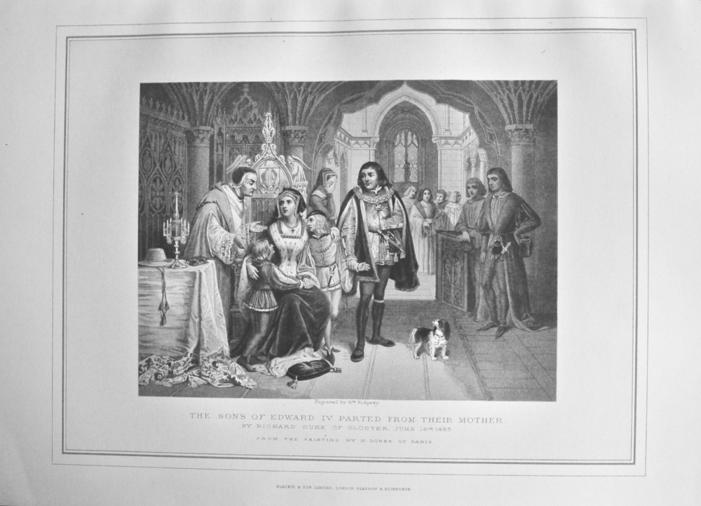 The Son's of Edward IV. Parted from their Mother by Richard Duke of Gloster