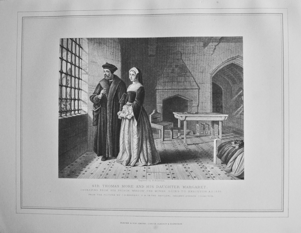 Sir Thomas More and His Daughter Margaret Observing from His Prison Window 