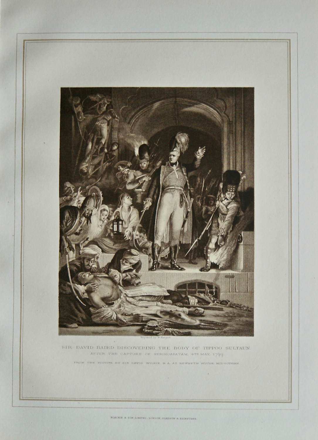 Sir avid Baird Discovering the Body of Tippoo Sultan. After the Capture of 