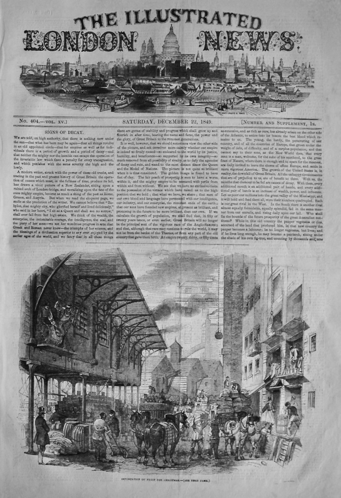 Illustrated London News, December 22nd, 1849.