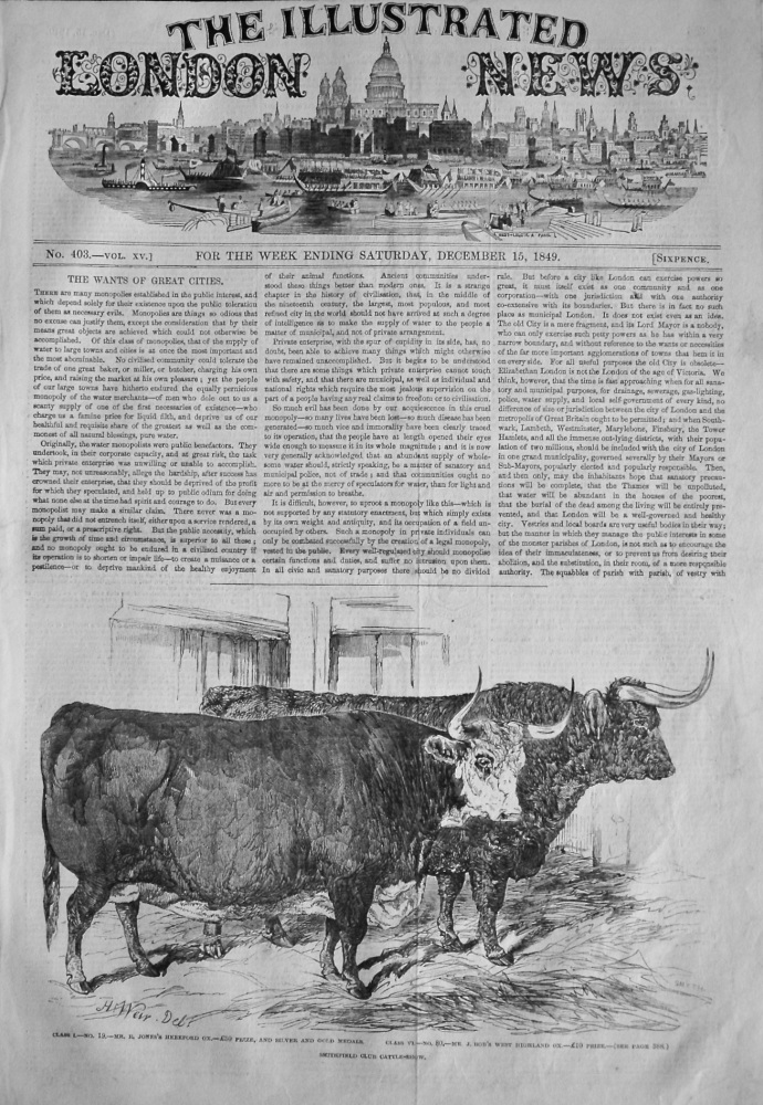 Illustrated London News,  December 15th, 1849.