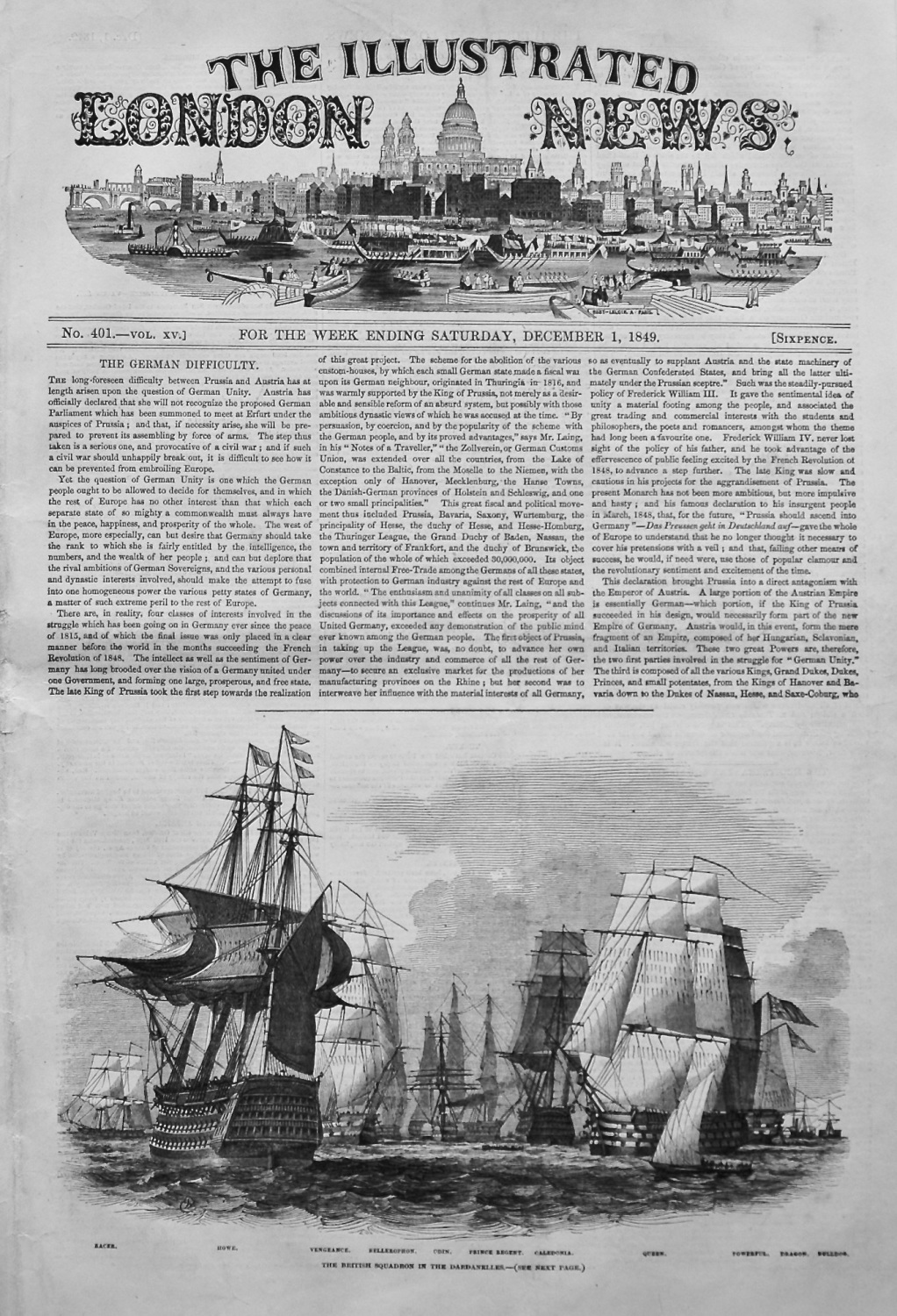 Illustrated London News. December 1st, 1849.