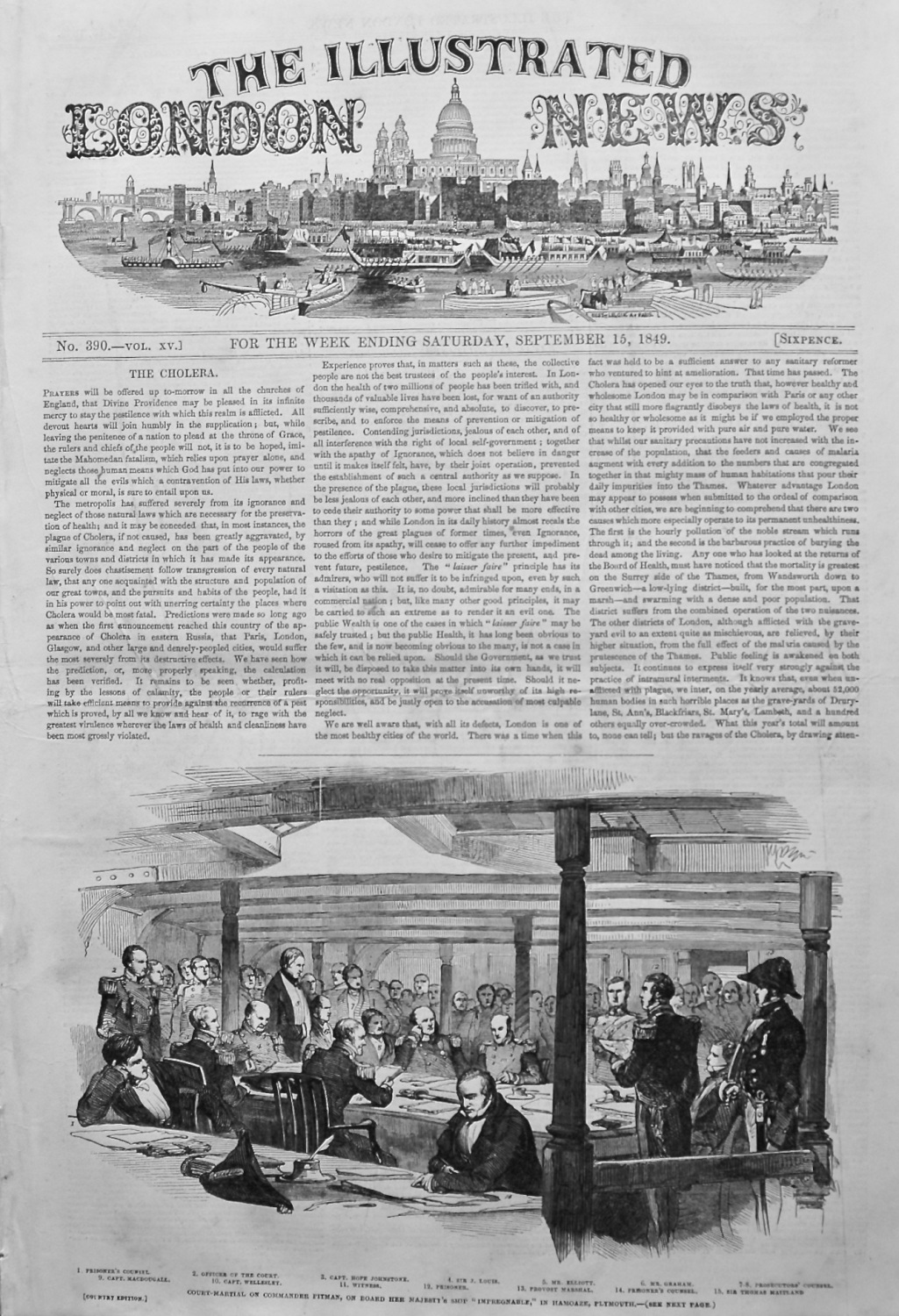 Illustrated London News. September 15th, 1849. 