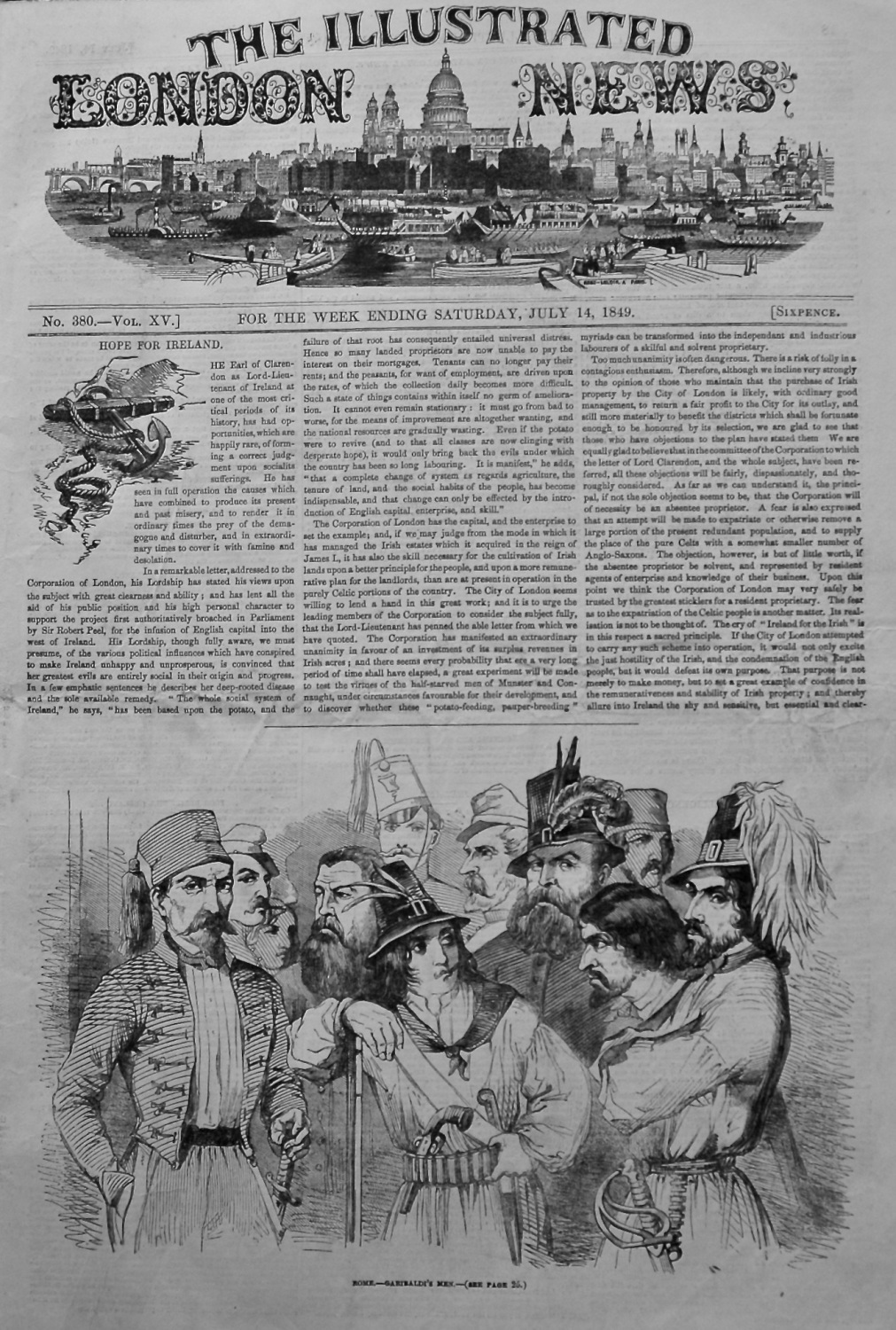 The Illustrated London News, July 14th, 1849.