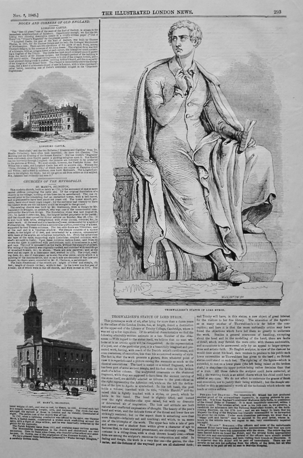 Thorwaldsen's Statue of Lord Byron. 1845.