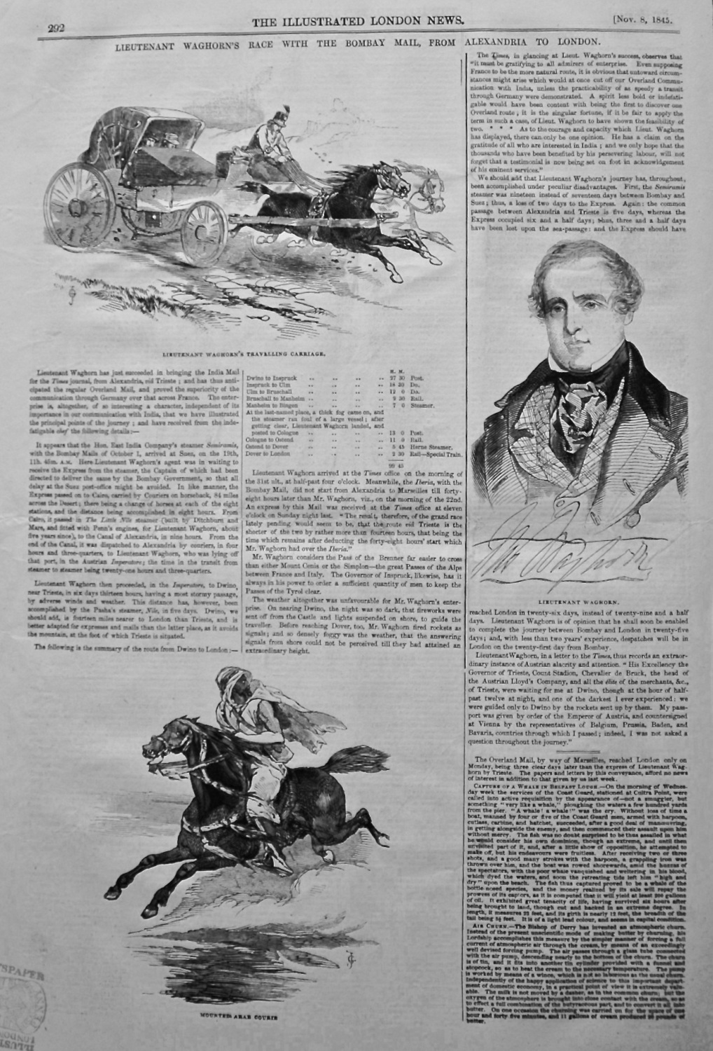 Lieutenant Waghorn's Race with the Bombay Mail, from Alexandria to London. 