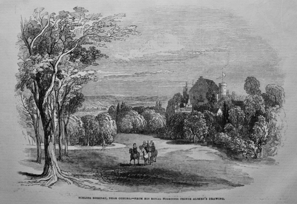 Schloss Rosenau, near Coburg.- From His Royal Highness Prince Albert's Drawing. 1845.