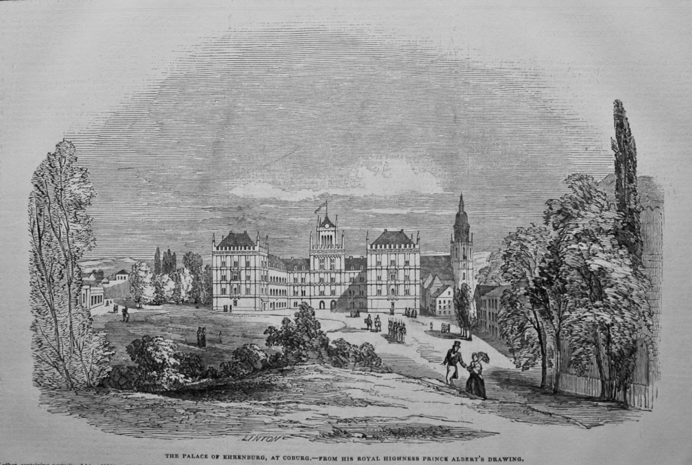 The Palace of Ehrenburg, at Coburg.- From His Royal Highness Prince Albert's Drawing. 1845.