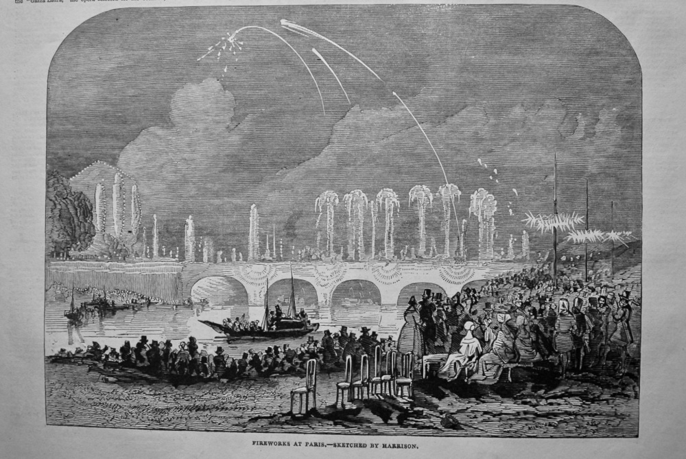 Fireworks at Paris.- Sketched by Harrison. 1845.
