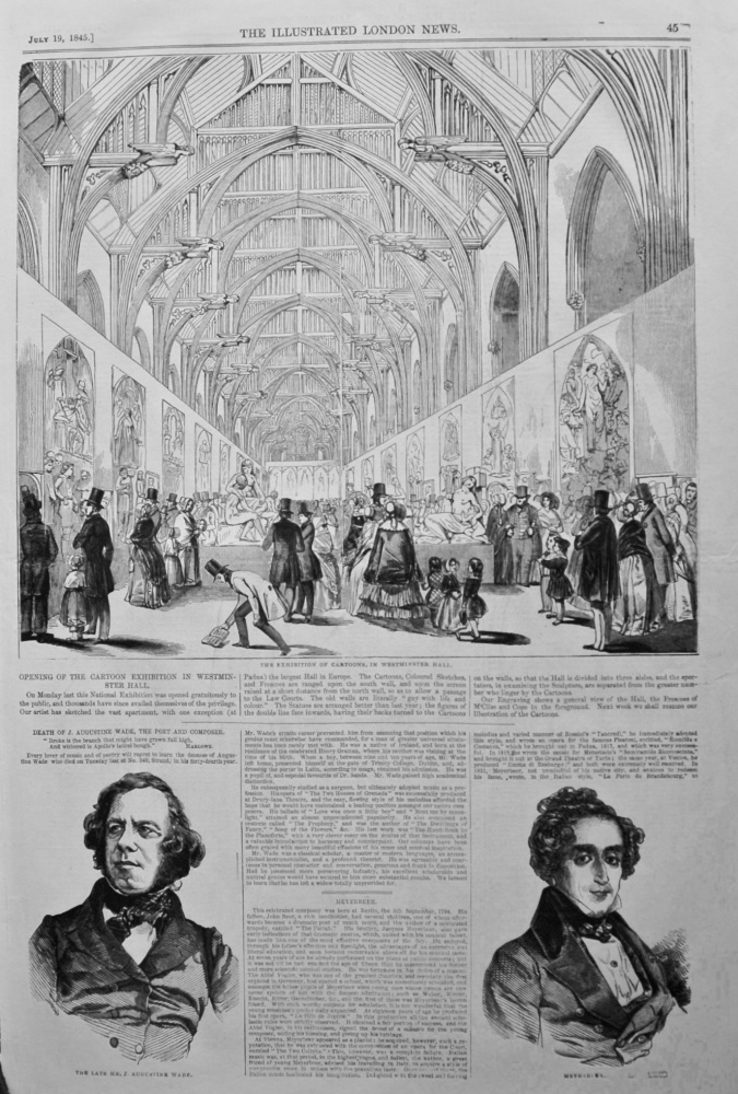 Opening of the Cartoon Exhibition in Westminster Hall. 1845.