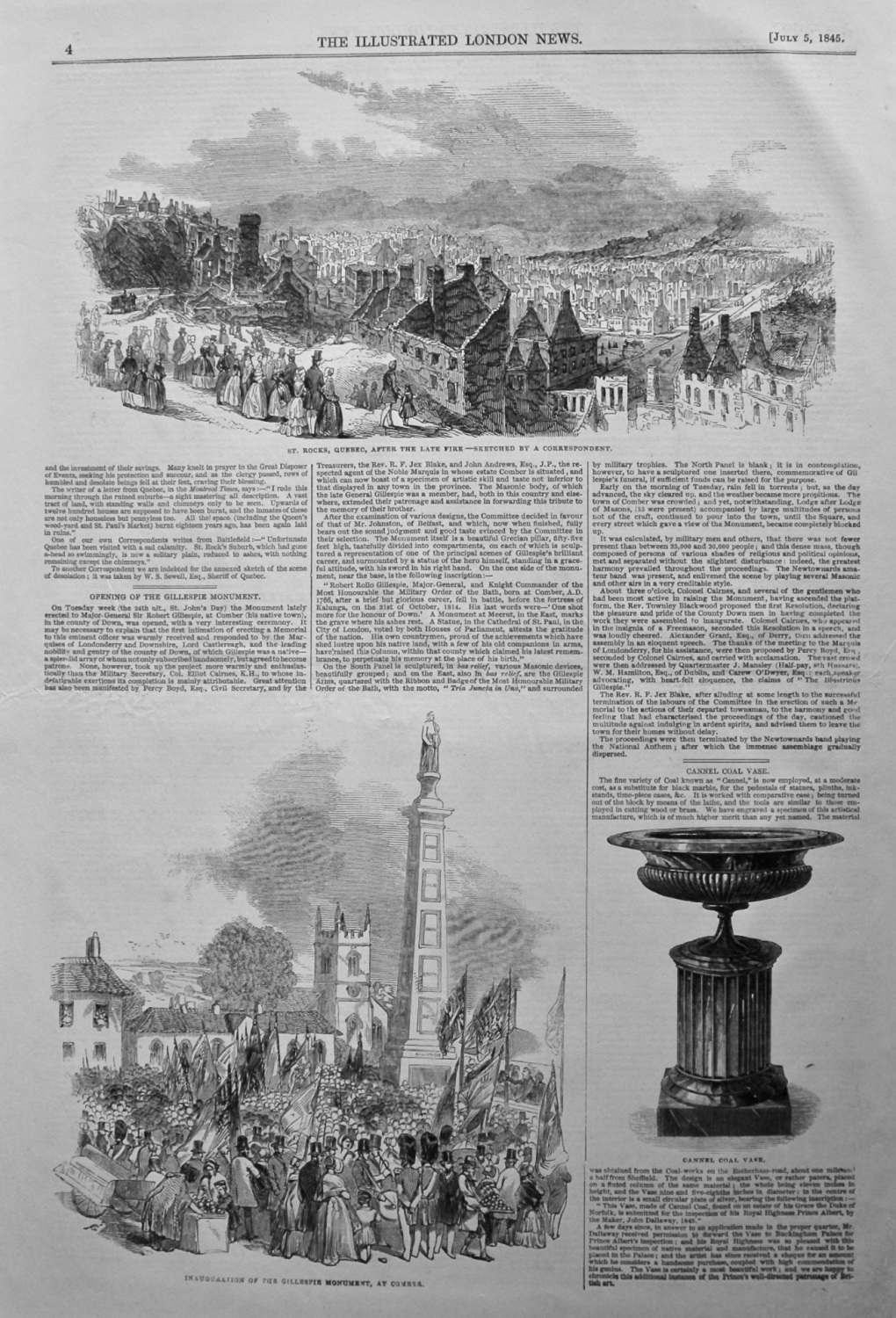 Opening of the Gillespie Monument. 1845.