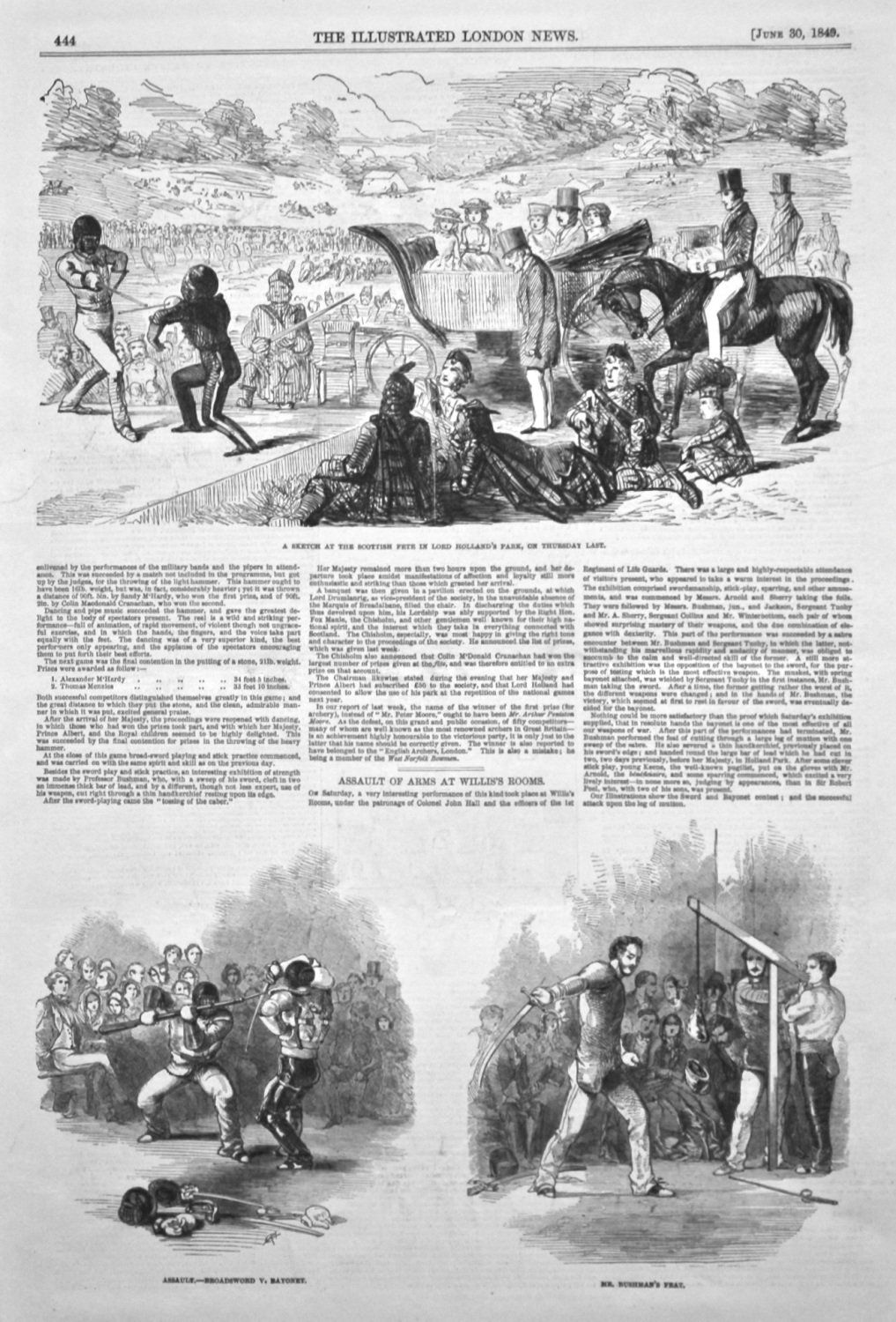 Assault of Arms at Willis's Rooms. 1849.
