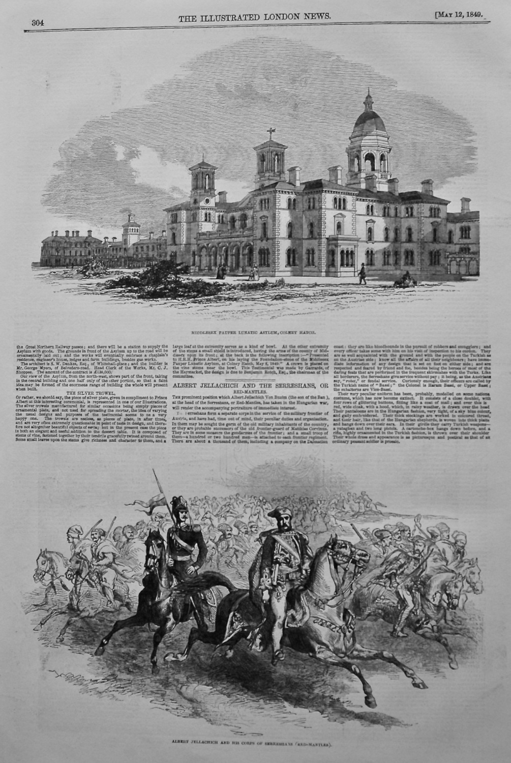 Middlesex Pauper Lunatic Asylum, Colney Hatch. 1849. 
