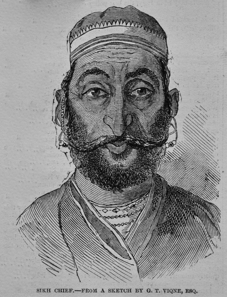 Sikh Chief.- From a Sketch by G. T. Viqne, Esq. 1849.