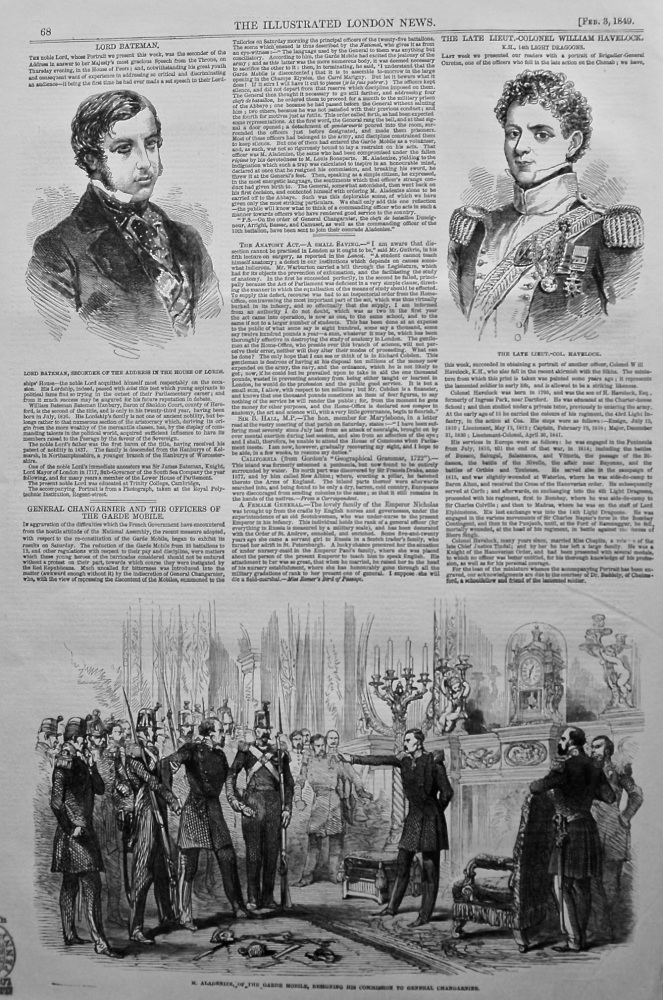 General Changarnier and the Officers of the Garde Mobile. 1849.