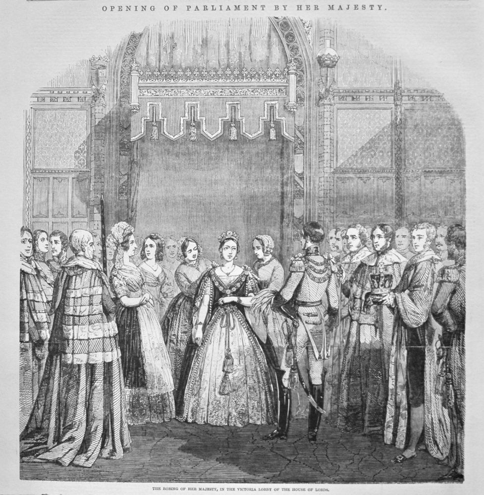 The Robing of Her Majesty, in the Victoria Lobby of the House of Lords. 184