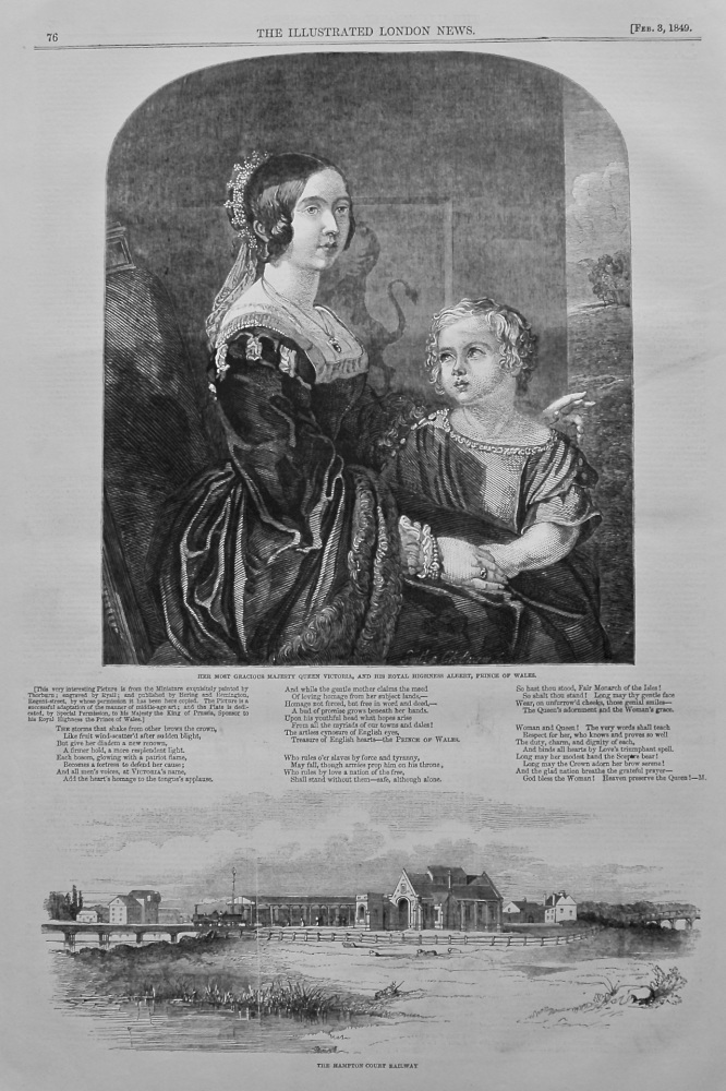 Hampton Court Branch of the London and South-Eastern Railway. 1849.