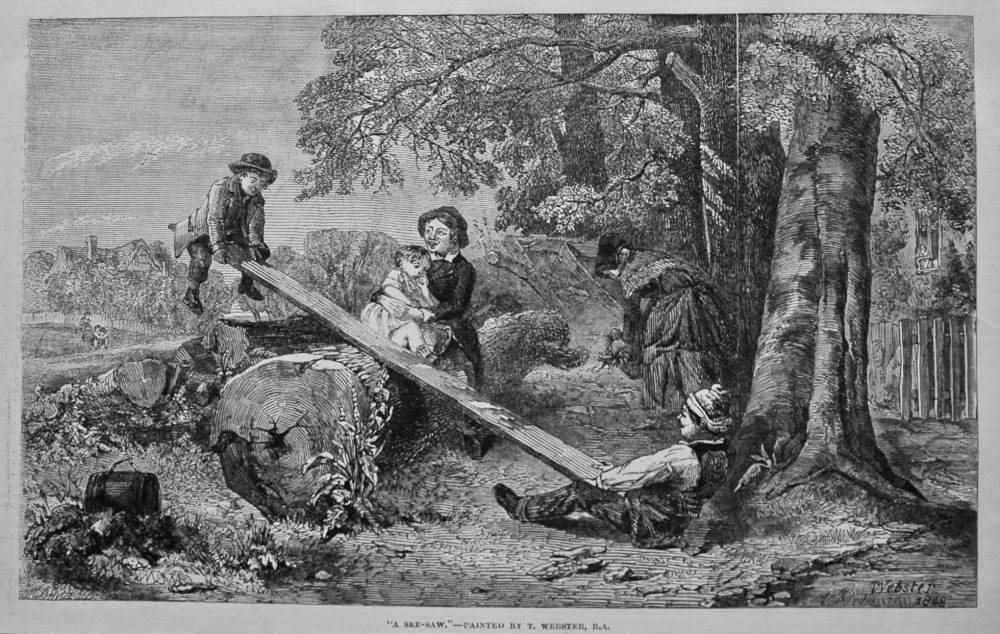"A See-Saw,"- Painted by T. Webster, R.A. 1849.