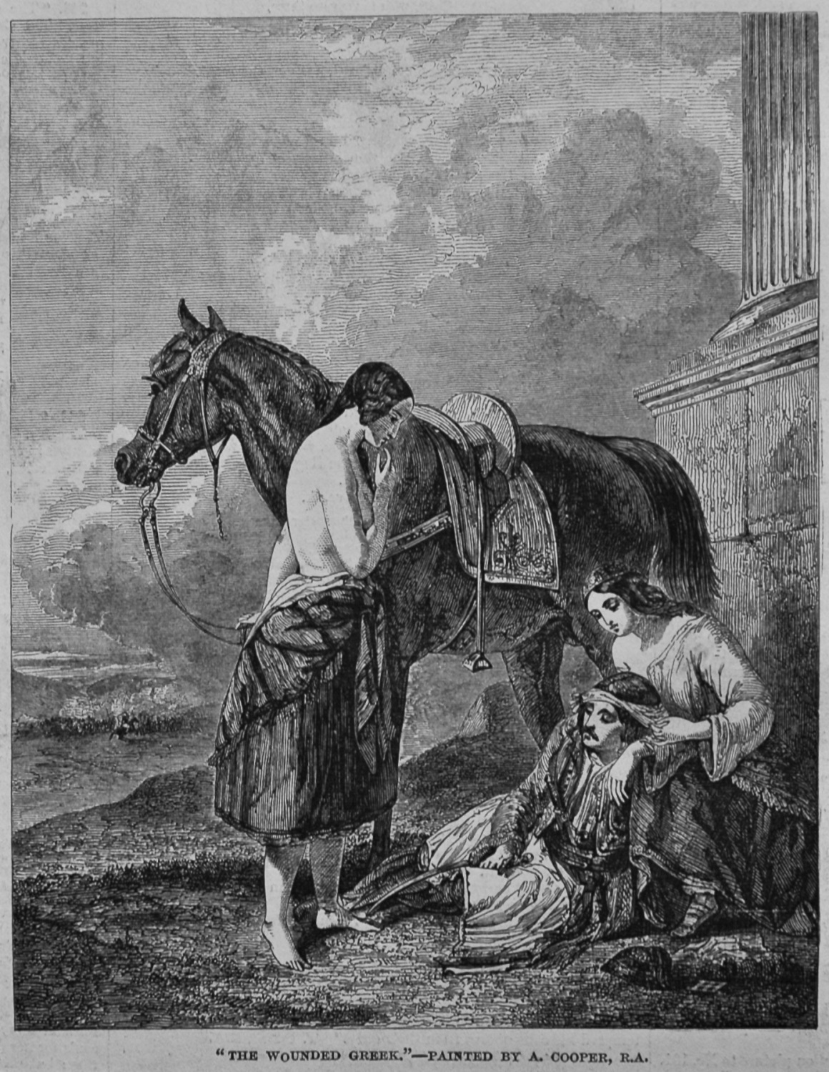  the wounded greek painted by a cooper r a 1849 